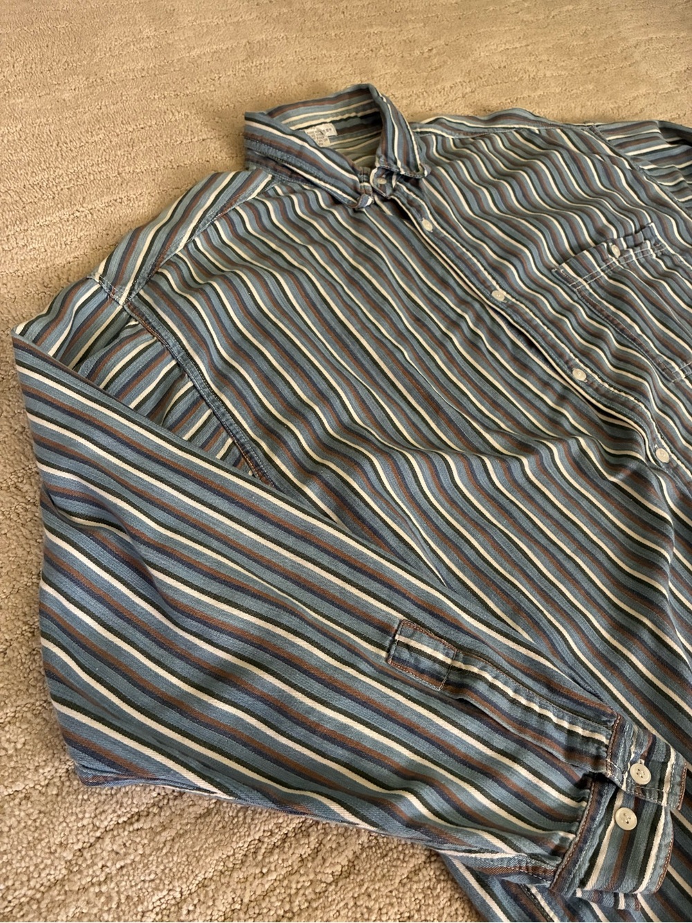 Vintage High Advantage 100% Cotton Pin Stripe Button Up